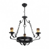 Distribuidor - Lâmpadas Diversas | Lâmpadas Rústicas | LAMPARA RUSTICA 3XE27 MEDIEVAL NEGRO REGX47X47 CM Ref: 1.505/3-NEGRO